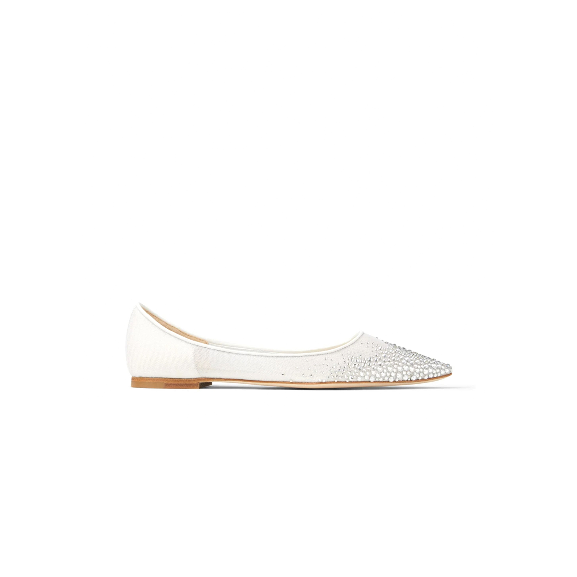 Ji*y Ch* love flat white degrade crystal mesh flats loveflatnyt